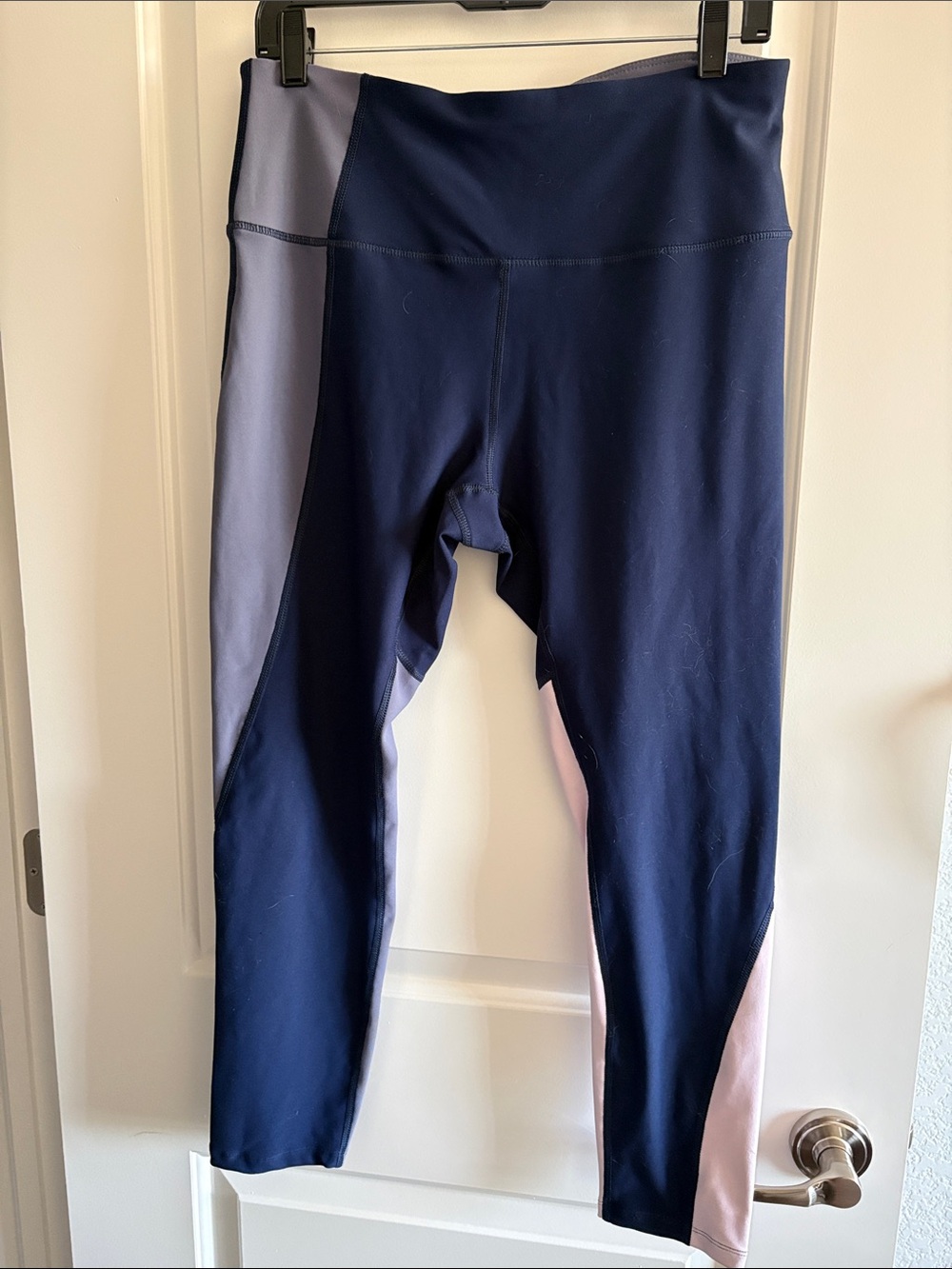 Apana Navy, Light Gray & Blush Colorblock womens Leggings